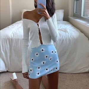 Princess polly shelly mini skirt blue floral